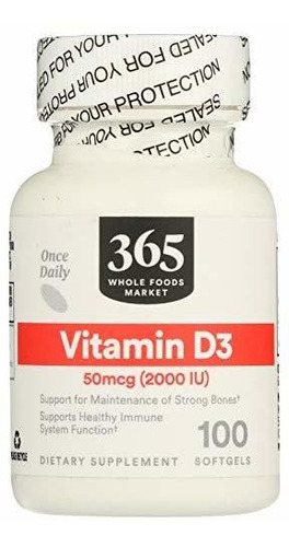 365 Todos Los Días Valor, Vitamina D3 2000 Ui, 100 Ct.