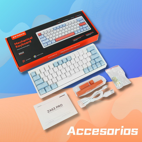 Teclado Mecánico Gasket Zifriend 60% Rgb 5-pin Hotswap Za63