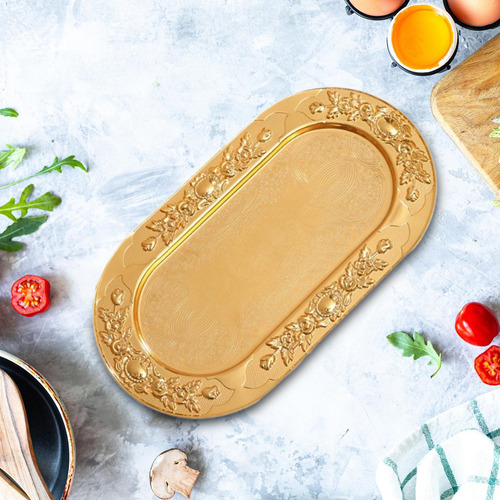Plato Dorado Para Fruta, Plato De Postre, Adorno De Lujo,