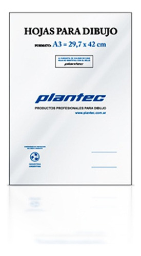 Plantec 15214 Hojas Para Dibujo A3 106grs. X10 Hojas