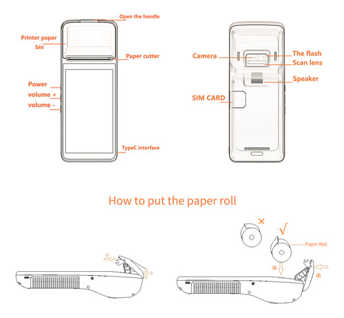 Impresora Portátil De Recibos 4g Pos Android 11 1d/2d Baode
