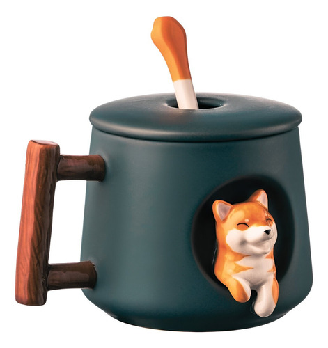 Juego De Taza Modelo Shiba Con Cuchara