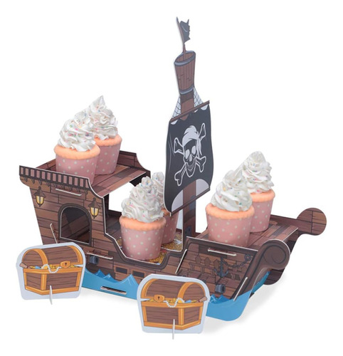 Soporte Para Cupcakes De Barco Pirata Para Decoraciones De C