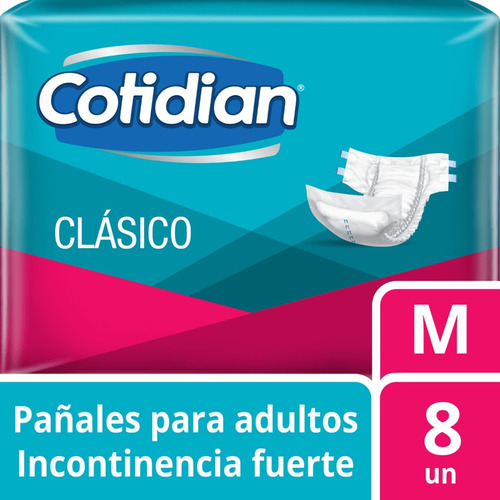 Pañal Adulto Cotidian Clasico Talla M Paquete 8 Un
