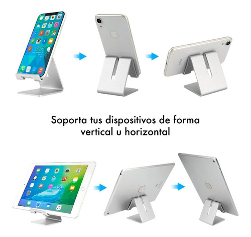 Imagen 8 de 10 de Soporte Universal De Aluminio Para Tablets Y Celulares