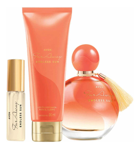 Avon Far Away Endless Sun Pack: 2 Perfumes Y Crema Perfumada