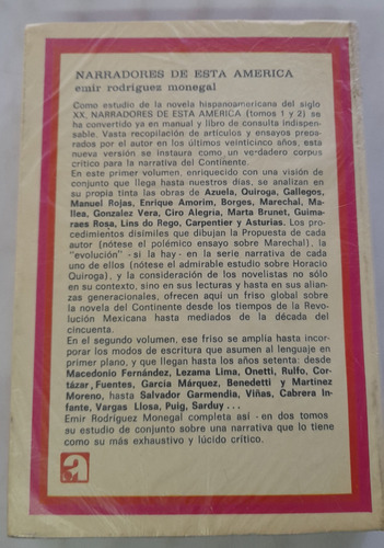 Narradores De Esta América Vol. 1 De Emir Rodríguez Monegal (Usado)