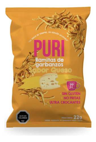 Ramitas Puri Snacks Sabor Quedo Colación Saludable 22g Unit