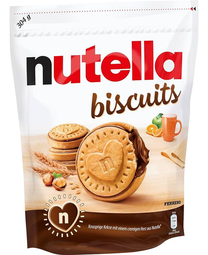 Nutella Biscuits Galletas Rellenas Bolsa Importada 304grs.