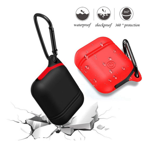 Funda Protectora De Silicona Suave, Impermeable, A Prueba De Golpes, Funda Protectora Para Auriculares AirPods Con Hebilla