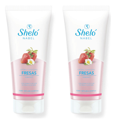 2pz Crema Corporal Fresas Extracto Aloe Vera Y Flor De Fresa