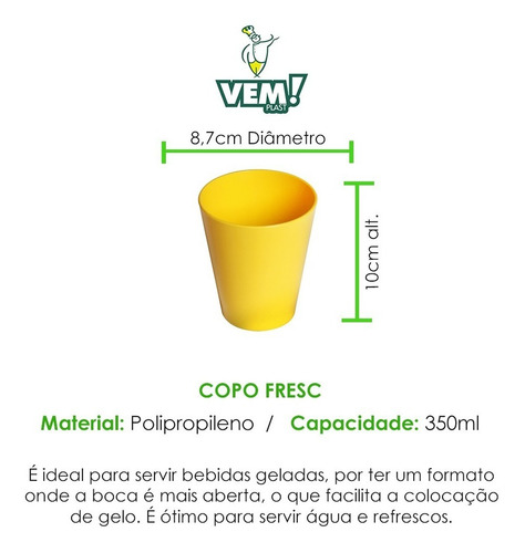 Copo Fresc Vem 350ml Linha Tendências Em Polipropileno