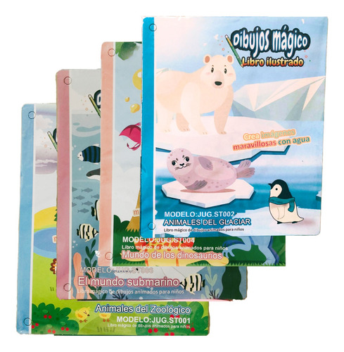 8 Libros Para Colorear Mágicos Para Niños (reutilizables)
