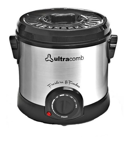 Freidora Ultracomb FR-8300 1.5L plata y negra 220V