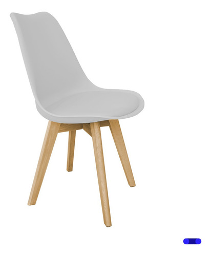 Set 4 Sillas Comedor Tulip Moderna Minimalista Acolchonada Estructura De La Silla Marrón Claro Asiento Blanco Diseño De La Tela Acolchonado