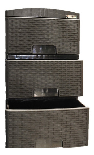 Cajonero Colplast Apariencia Rattan 3 Gavetas 