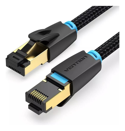 Cable De Red Vention Cat8 Certificado - 0,50 Metros - Trenzado Blindado - Premium Patch Cord - Sstp Rj45 Ethernet 40gbps - 2000 Mhz - 100% Cobre - Ikgbd