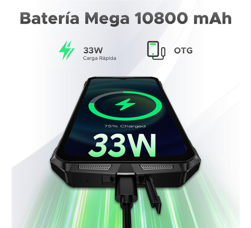 Doogee S118 Pro 5g celular 24GB RAM+512GB ROM 6.6'' FHD+ 120Hz Dimensity 7050 108MP Cámara Android 14 Batería 10800mAh NFC WiFi6
