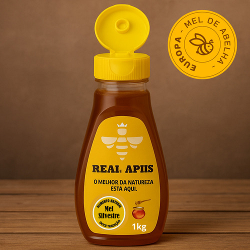 Mel líquido Real Apiis Mel natural orgânico silvestre en bisnaga sem glúten
