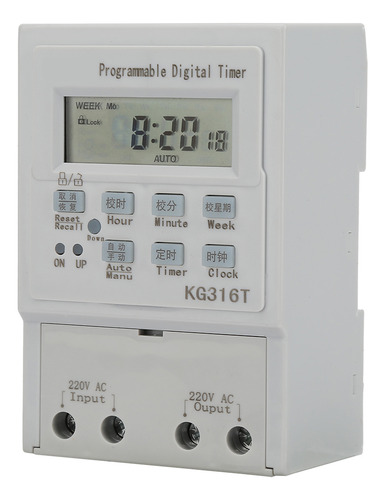 Temporizador Digital Timing Mini Ac 220v 1w 30a Programable