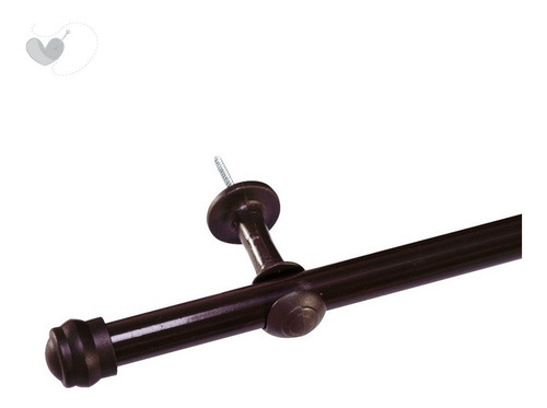Varão Cortina 2 Metros Fino 19mm Varão Janela Simples Cor Tabaco