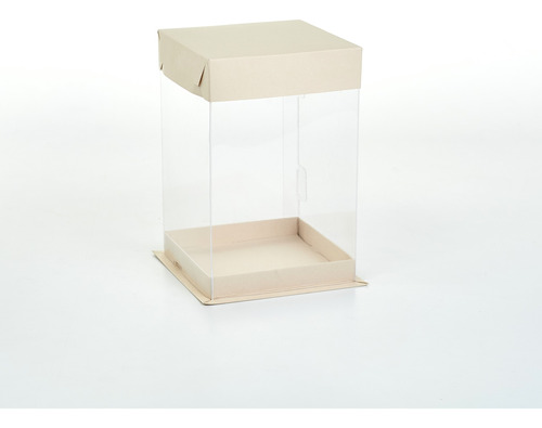 Caja B + T Alta Cristal Pvc 13x13x20,5cm (x50u) Tortas Mini