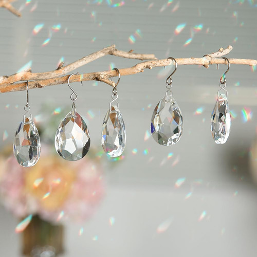 Decoración Navideña De Cristal Transparente En Forma De Lágr