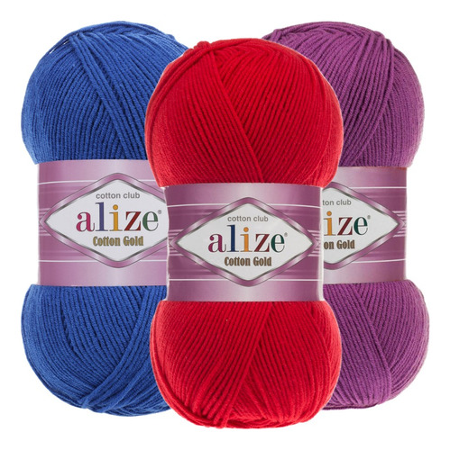 Alize Cotton Gold Paq. 3 Ovillos  100g. C/u Estambres Erika