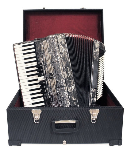 Acordeon Benson 120 Baixos Benson Bac120 Cor Preto