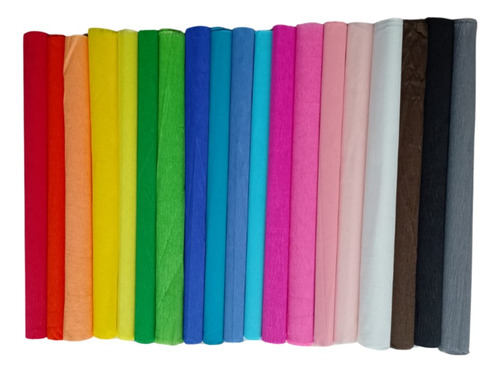 Papel Crepe  Paquete Con 20 Pliegos Dif. Colores Arcoiris