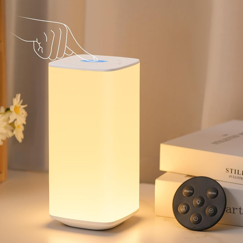 Lámpara De Mesa De Noche Táctil Y Con Control Remoto 3 Modos
