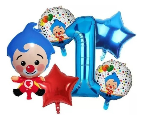 Kit Decoracion Payaso Plimplim+numero70cm+globo 3d