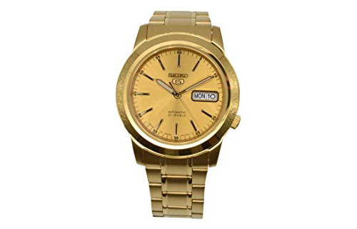Snke56j1 Seiko 5 Automatic Mens Gold Japan Business Qjlsh