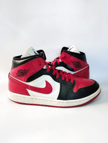 Zapatillas Nike Air Jordan 1 Mid Alternate Bred Toe Usadas (Usado)