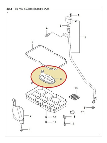Filtro Aceite Caja Dc5at Ssangyong Rexton 2.0 2012-2017