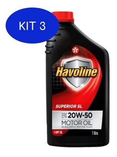 Kit 3 Óleo Havoline 20w50 Mineral 1 Litro