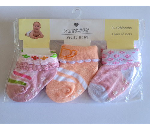 Set De 3 Pares De Calcetines Antideslizante Para Bebes