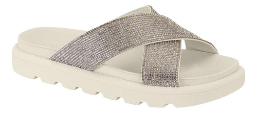 Chinelo Feminino Com Strass Tira Cruzada Vizzano 6459.122