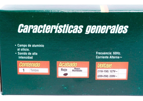 Timbre Industrial Rojo 110/150v 6pg Vera