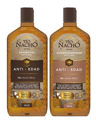 Pack Tío Nacho Anti Edad Shampoo + Acondicionador Cu 415ml