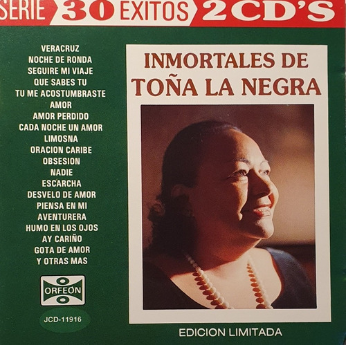 Cd Toña La Negra + Inmortales + 2cds + Serie 30 Éxitos