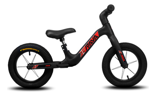 Bicicleta Infantil Balance Equilíbrio Rava Buddy 2 Sem Pedal Cor Preto/vermelho