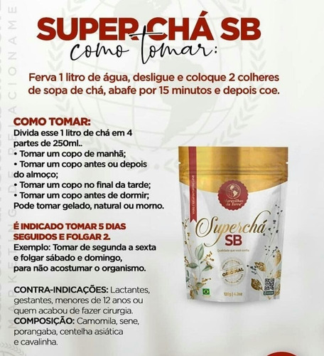 1 Super Chá Sb Maravilhas Da Terra - Original Seca Barriga