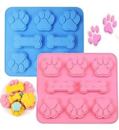 Silicone Puppy Treat Molds, Puppy Dog Paw And Bone Baking Mo