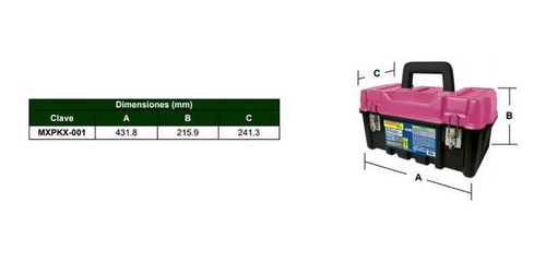 Caja Para Guardar Material, Mxpkx-001, 2 Gavetas, 17 Base, Color Negro