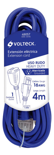 Extensión 1 Contacto Uso Rudo Exterior 4m Calibre Resistente