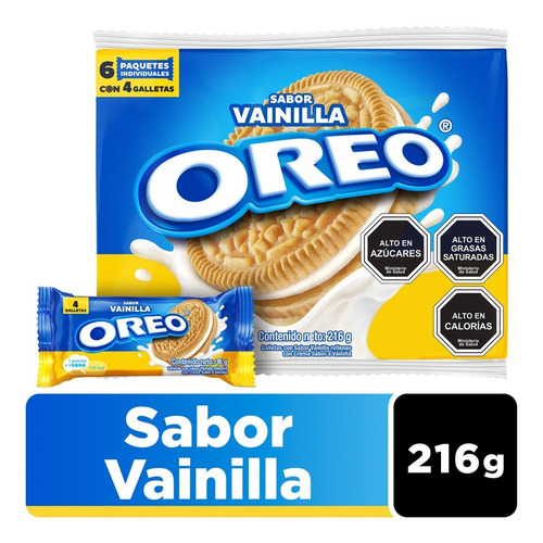 Oreo Galletas De Vainilla Rellenas Sabor Vainilla 6 X 36 Gr