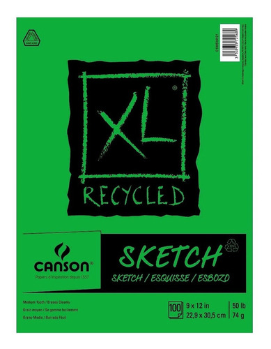 Imagen 1 de 2 de Block De Dibujo Canson Xl Recycled Sketch 22.9x30.5cm 74gms