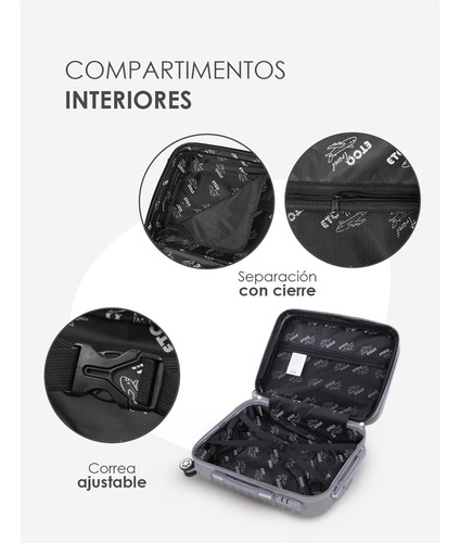 Set De 3 Maletas + Neceser, Llantas Desmontables, Expandible