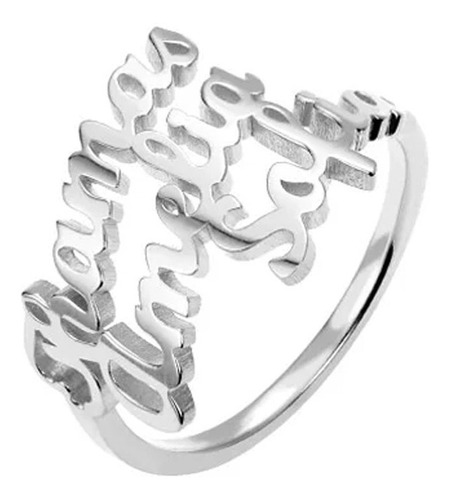 Anillo De Plata .925 3 Nombres Personalizado